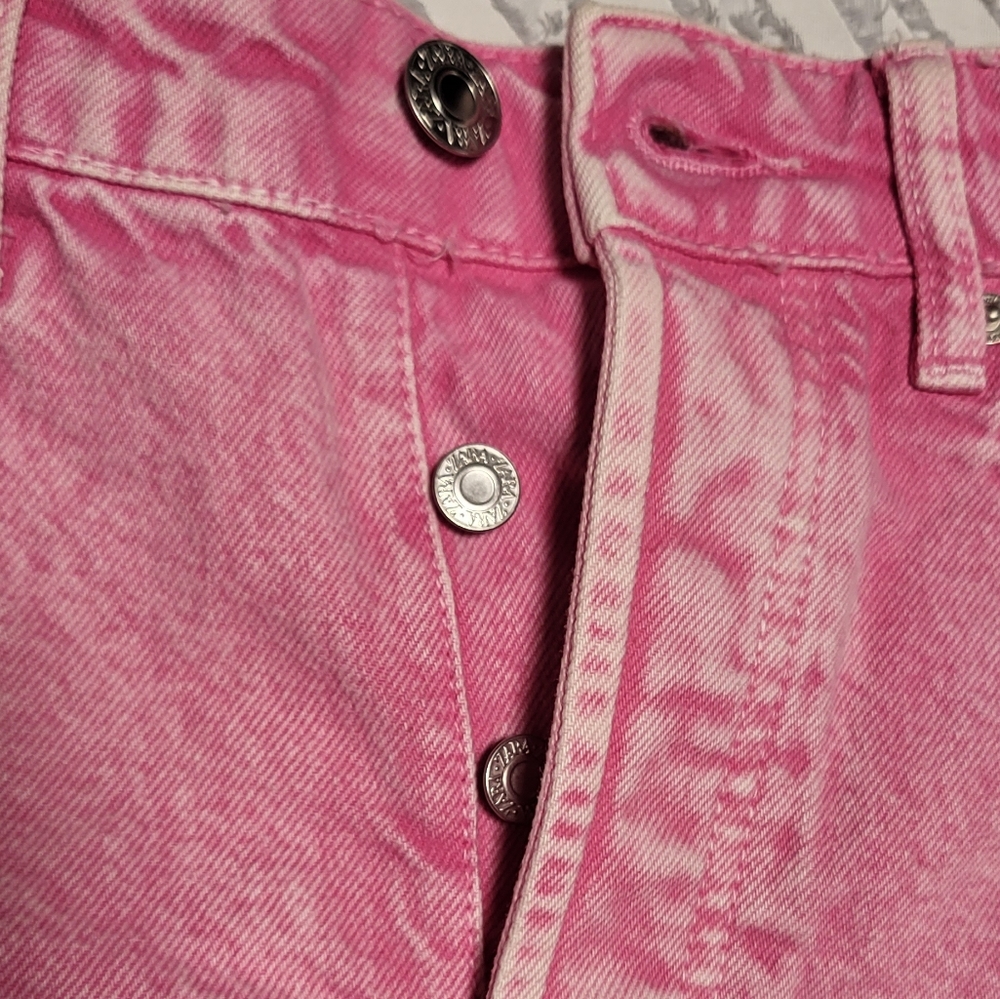 SOLD "      Zara Distress Pink Jean Shorts 26 - Picture 4 of 9